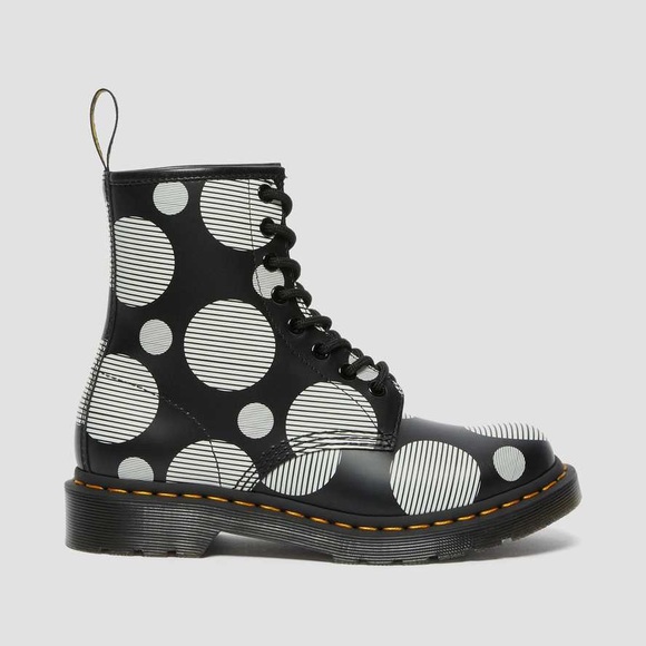 NIB Women’s Size 6 Dr. Martens 1460 Polka Dot Smooth Leather 8-Eye Lace Boots - Picture 3 of 14